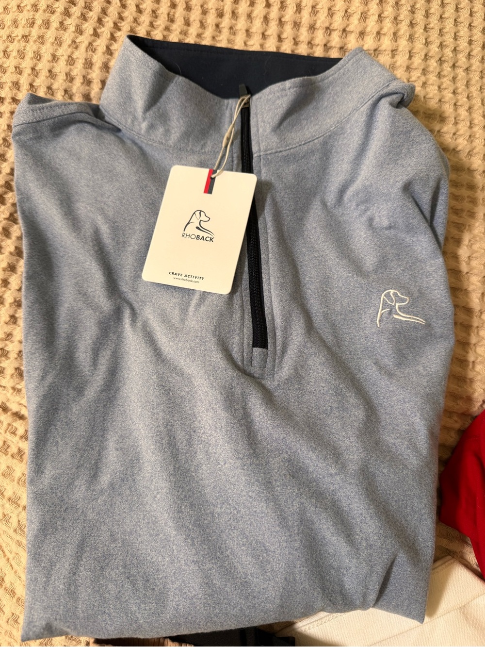 Rhoback Heather Dusk Blue Performance Q-Zip